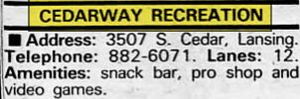 Cedarway Recreation - Aug 1989 Listing (newer photo)